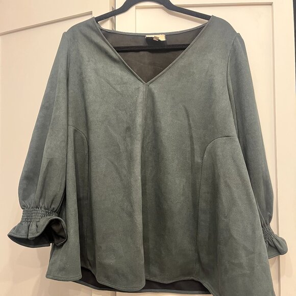 TUCKERNUCK Malachite Suede Easton Blouse in green size XXL - Picture 3 of 6